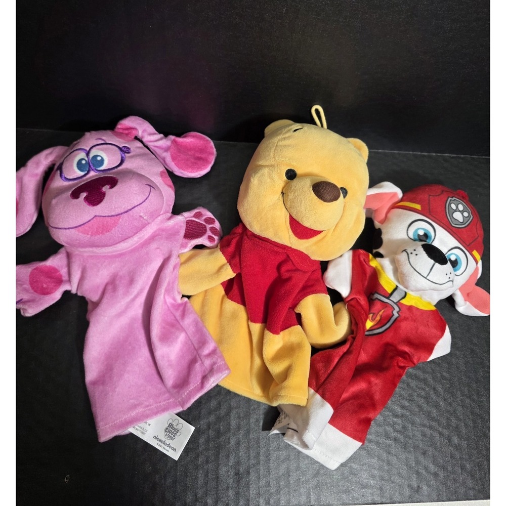 Childrens Character‎ Hand Puppet Lot Of 3 - Magenta Chase Pooh